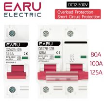 DC12 24V MCB Batteria Protezione Auto Mini Interruttore DZ47 80A 100A 125A DC Positivo Negativo Polo Protezione Interruttore Isolatore