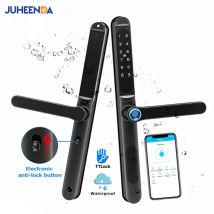 TTLock APP Fingerabdruck Biometrisches wasserdichtes Aluminium-Smart-Türschloss Bluetooth Digitaler RFID-Code Elektronisches Schiebetürschloss