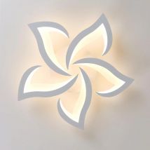 Plafoniera moderna a LED a forma di fiore, luce calda a 5 teste da 60 W 3000 K, lampada da soffitto in acrilico per soggiorno, cucina