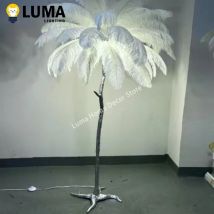 Lampada da terra moderna in piume nordiche Lampada da terra in stile pennacchio di struzzo di lusso per soggiorno, camera da letto, divano ad angolo, decorazioni per la casa