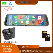 BQCC B5319R 9.36 "2.5D lusterko wsteczne ekran dotykowy bezprzewodowy Android AUTO/CarPlay Mirrorlink BT wyjście audio TF Car Stereo