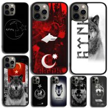 Türkische Sprache Grizwolf Grey Wolf Hülle für iPhone 16 11 12 13 14 15 Pro Max Cover für iPhone 16 13 12 XR XS Max Plus SE 2020