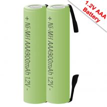 1.2V AAA Rechargeable Battery 900mah Ni-MH Nimh Cell Green Shell with Welding Tabs for Philips Electric Shaver Razor Toothbrush