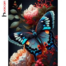 Huacan DIY Diamant Malerei Schmetterling neue Sammlung 5d Mosaik Blume Pfingstrose Kunst Hobby Handwerk Kit Home Dekoration