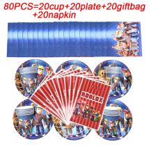 Kinder Geburtstag Geschenk Taschen Roblox Thema Party Liefert Pappteller Tasse Teller Serviette Baby Dusche Einweg Geschirr Set 80PCS