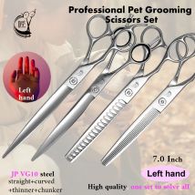 Kran linke Hand profession elle Schere Set VG10 Stahl 7 Zoll Haustier Schere Kit Hund Pflege gerade gebogene Chunker Ausdünnung Schnitt