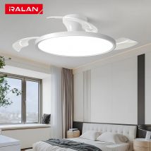 IRALAN-ventilador de techo Invisible moderno con luz LED, motor CC, Control remoto de gran volumen de aire para dormitorio y comedor