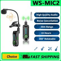 WS-MIC2 Saxophone 2.4G Wireless AcousticInstrument Microphone Range of 30 Meters High Quality Audio Noise Cancellation