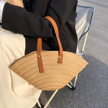 Lässige Frauen Umhängetaschen Stroh gewebte Dame große Kapazität Handtaschen handgemachte Sommer Strand tasche Reise korb Shopper Tote