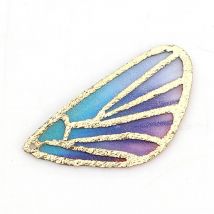 Doreen Box Fashion DIY Fabric Pendants Butterfly Wing Multicolor Women Jewelry Making Gifts Accessories 3cm/4cm/5cm/6cm, 5 PCs