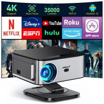 Proiettore Horlat 35000 lumen 4K UHD Android 12 WiFi 6 BT5.2 64G Native1080P Proiettore di film Home Theater Full HD per Netflix