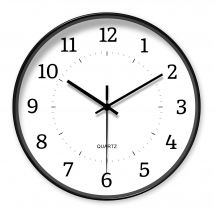 Runde, minimalistische weiße Quarz-Wanduhr, klassisches, schlichtes Dekor (Batterien nicht im Lieferumfang enthalten), 25,4–40,6 cm