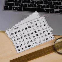 Geeignet für [Csp/PS] abziehbare Folientastaturaufkleber, Einzeltastenaufkleber, universelle transparente seitengravierte Aufkleber