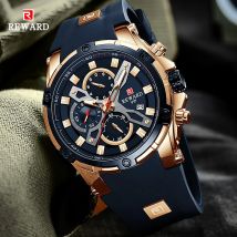 BELOHNUNG Luxus Sport Männer Quarzuhr Mann Armbanduhr Chronograph Silikon Armband Wasserdicht Leucht Hände Datum männer Uhren