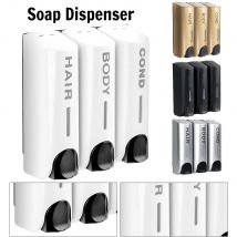 Dispenser triplo per Shampoo da bagno con doccia da 350ml Dispenser multiuso per il lavaggio del corpo con montaggio a parete di grande capacità per accessori da bagno