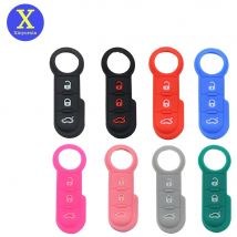 Xinyuexin Silikon-Autoschlüssel-Pad für FIAT 500 500L Bravo Croma Doblo Ducato Fiorino Linea Panda Grande Punto Scudo für Peugeot