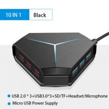 USB-Hub, USB 3.0-Hub, USB-Splitter, Multi-USB 2.0/3.0-Kartenleser, Kopfhörer-Mikrofon-Buchse, 6 Anschlüsse, Hub für Desktop-PC, Notebook