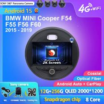 Android 15 Carplay Auto 2K Screen Car Radio Multimedia Player For BMW MINI Cooper F54 F55 F56 F60 2015 - 2019  Autoradio Stereo