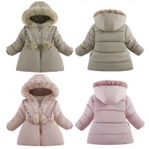 Mädchen Kapuze Daunen jacke Winter mäntel für Mädchen Kleinkind Kinder Kleidung Wind jacke Mantel 0-6 Jahre Kinder Baumwolle warme Oberbekleidung