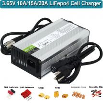 3.65V 20A Lifepo4 Fast Charger 1S 3.2V 3.3V LFP Energy Storage Solar Iron Phosphate RV Battery Cell Smart Charger 3.65 Volt