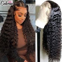 Parrucca frontale in pizzo 13x6 HD con onda profonda Parrucche brasiliane ricce per capelli umani per le donne Parrucca anteriore in pizzo per capelli umani Pre pizzicata 34 pollici
