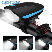 Luce frontale a LED per bicicletta con altoparlante a clacson 3 modalità Luce anteriore per bicicletta con telecomando Lampada campanello per bici da ciclismo MTB ricaricabile