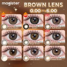 (0.00~-6.00) Magister Brown Series Prescription Contact Lenses With Diopter Soft Lenses For Nature Cosmetic Color Lens 6 Months