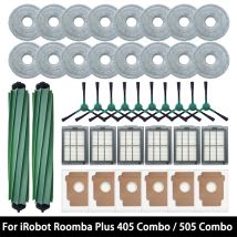 Passend für (iRobot Roomba Plus 405 Combo / 505 Combo) Ersatzteile Zubehör Hauptbürste Seitenbürste Hepa-Filter Mopp Staubbeutel Verbrauchsmaterialien
