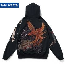 2025, Frühling, Hip-Hop-Kapuzenjacke mit Reißverschluss, Y2K-Tiger, chinesischer Drache, bestickter Kapuzen-Sweatshirt-Mantel, Harajuku-Baumwolle, Streetwear