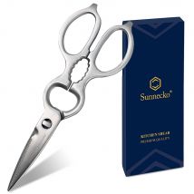 Sunnecko Edelstahl Küchen schere ultra scharfe mikro gezackte Geflügel Küche Kochs chere Nuss Cracker spülmaschinen fest