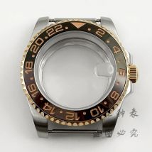 40 mm wasserdichtes GMT-Uhrengehäuse aus Saphirglas für Taucher ​ NH34 NH35 NH36 NH38 Uhrwerk 28,5 mm Zifferblatt Silber Roségold MOD Teile