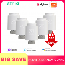 EZAIOT Tuya ZigBee Smart TRV Valvola termostatica Termostato Attuatore radiatore Regolatore di temperatura Voce Alexa Google Home Alic