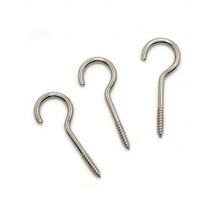 1#-14# Nickel Plated Carbon Steel Light Hook Ring Question Mark hooks Sheep Eye Hook Screws Wood Self-tapping Screw Hooking