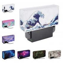 PlayVital Copertura antipolvere in nylon con fodera ordinata, protezione impermeabile antigraffio per dock di ricarica OLED NS Switch e Switch - The Great Wave