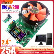 150W 4-przewodowy tester pojemności akumulatora 2,4-calowy kolorowy ekran TFT Typ CNC Elektroniczny tester rozładowania mocy obciążenia z adapterem UE