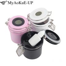 Wimpernkleber-Aufbewahrungstank mit Temperatur und Hygrometer, Aktivkohledichtung, auslaufsicherer Glasbehälter, Wimpernverlängerungswerkzeug