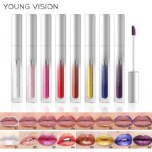 YOUNG VISION 8 Farben Farbentwicklung Wasserfester Nicht-klebender Becher Burst Flash Lipgloss Highlight Highlighter Flüssiger Lippenstift
