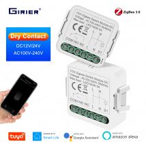 GIRIER Smart ZigBee Schalter Modul Trockenkontakt 5A Tuya DIY Breaker Relais DC 12/24V AC 100-240V Funktioniert Alexa Google Home Assistant