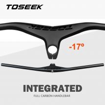 Manillar y vástago TOSEEK Carbon Mtb 28,6 mm -17 °   Manillar integrado para piezas de bicicleta de montaña 660 ~ 800-70/80/90/100 mm