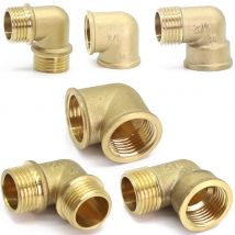 3 Stile 1/2" 3/4" 1" Innengewinde x Außengewinde Messing Kupfer Winkel 90 Grad Verbinden Reparaturverbinder Rohrverschraubung Adapter Extender