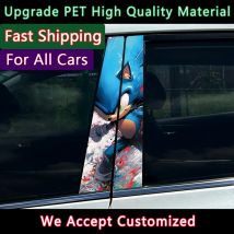 1/2pcs Anime Blue Boy Car Center Pillar Sticker B Pillar Protective Film Decoration