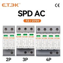 ETEK House Dispositivo di protezione contro le sovratensioni Protezione scaricatore Tipo T2 SPD AC 2P 3P 4P 20KA~40KA 275V EKU5