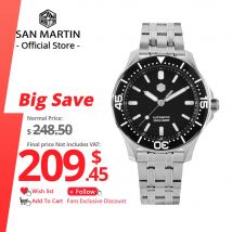Orologio subacqueo di lusso da uomo San Martin 41.5mm YN55 orologio da polso meccanico automatico zaffiro 20Bar impermeabile BGW9 luminoso