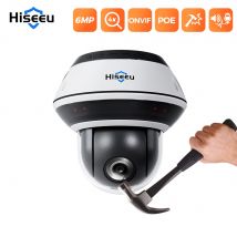 Hiseeu 4x 6mp vandalen sichere poe ptz ip kuppel kamera 4x optischer zoom outdoor onvif audio p2p cctv sicherheits überwachungs kameras