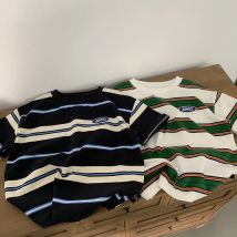 Children's Striped T-shirts For Boys Girls From 2 To 10 Years Old Kids Summer Tees Cotton Loose T Shirt Casual Kids Tops