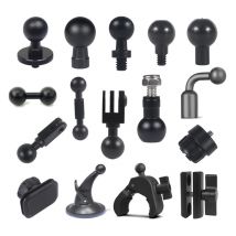 Adattatore per testa a sfera da 17 mm Supporto a clip per action camera Gopro Convertitore a testa a sfera da 17 mm a testa a vite da 1/4 per doppia presa