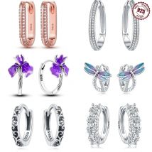 2025 S925 Sterling Silber Creolen Libelle Silber Ohrringe Für Frauen Geburtstag Hochzeit Geburtstag Schmuck Geschenk