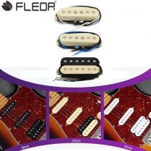 FLEOR HSS Alnico 5 Guitar Pickups Set Humbucker + Single Coil Pickup Staggered for SSH ST Guitar Parts
