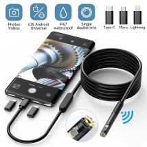 Cámara endoscópica de lente única/doble de 2MP 3 en 1 Micro USB/tipo C Android IOS iphone cámara de inspección boroscopio de tubería de coche