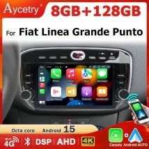 Autoradio Multimediale Wireless 7'' con Carplay e Android 15 per Fiat Linea Punto Evo 2010-2015, 1 DIN, Stereo 4G LTE